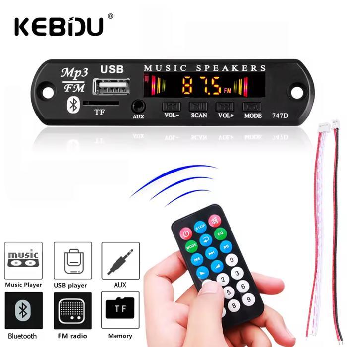 Kebidu Modul Tape Audio Speaker Mobil FM MP3 USB Bluetooth Wireless Receiver Car
