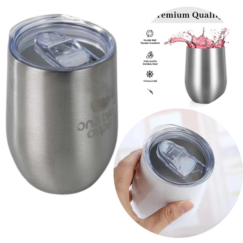 Gelas Tumbler Kopi Stainless Steel 350ml Coffee Cup Egg Shaped Mug Termos Panas Dingin Double Wall F