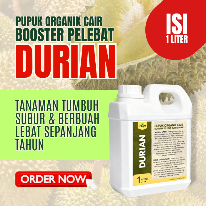 Pupuk Organik Cair Durian Cepat Berbuah Lebat Tidak Rontok Bunga Booster Durian Montong Musaking 1L