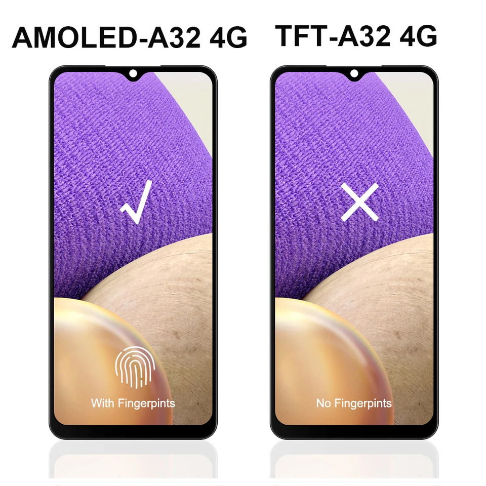 Amoled LCD For Samsung Galaxy A32 LCD splay Tou Screen Replacement With Frame Repair Parts A325F,A32