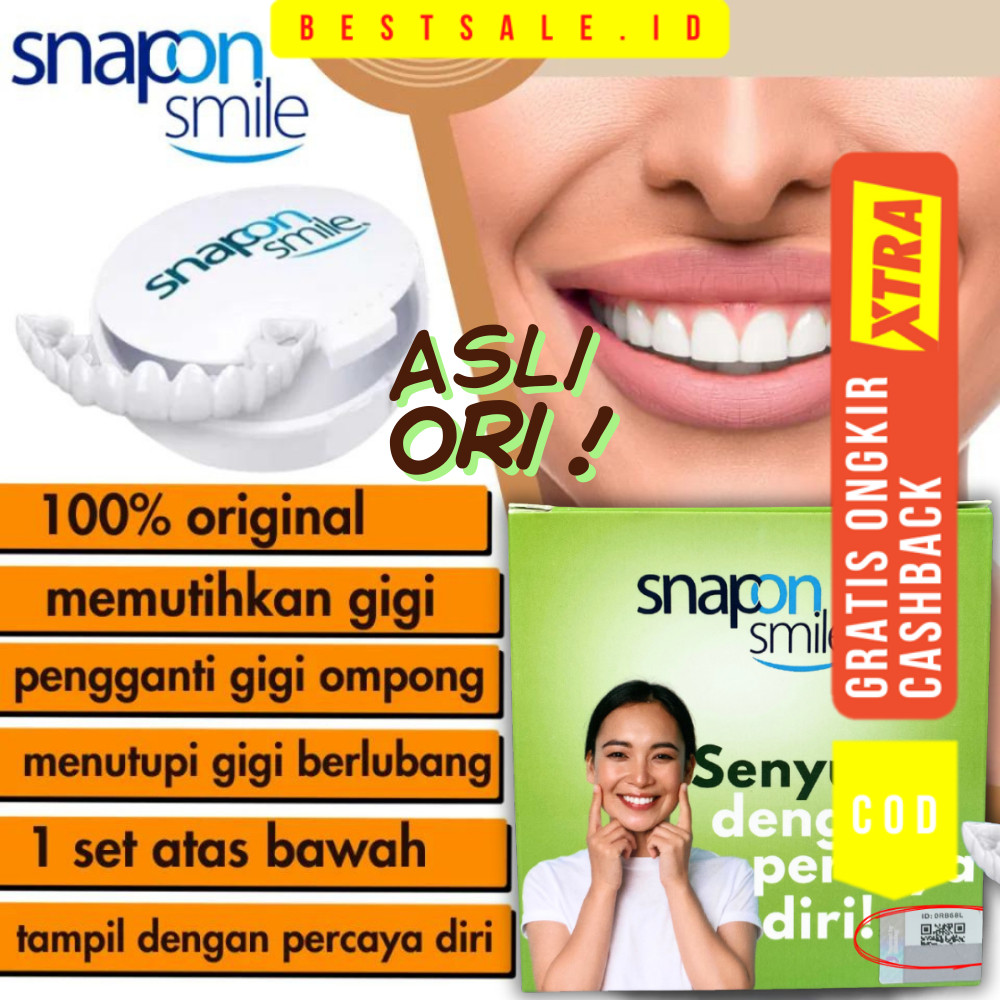 (PRODUK TERLARIS) Gigi Palsu Silikon Resin - Snap On Smile Veneer Gigi Palsu 1 Set - Perawatan Gigi 