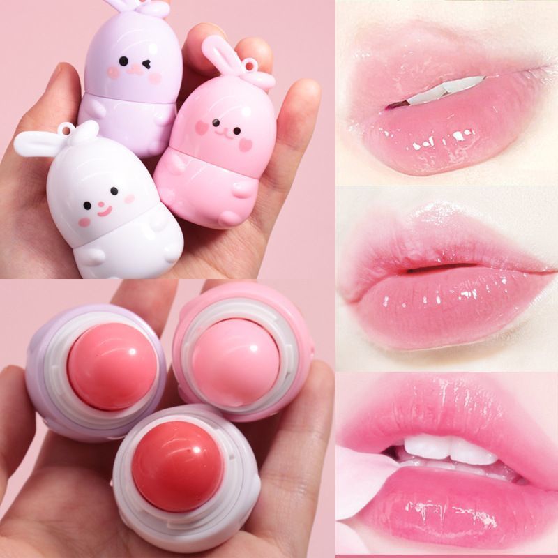 Kelinci kecil hangat lip balm pelembab pelembab khusus lipstik mini kartun liontin gantungan kunci l