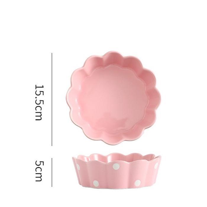 MANGKOK BUNGA KERAMIK IMPOR MOTIF POLKADOT/BOWL POLKADOT - K
