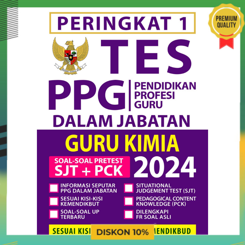 PERINGKAT 1 TES PPG DALAM JABATAN GURU KIMIA 2024 IDO196 AKADEMI CPNS