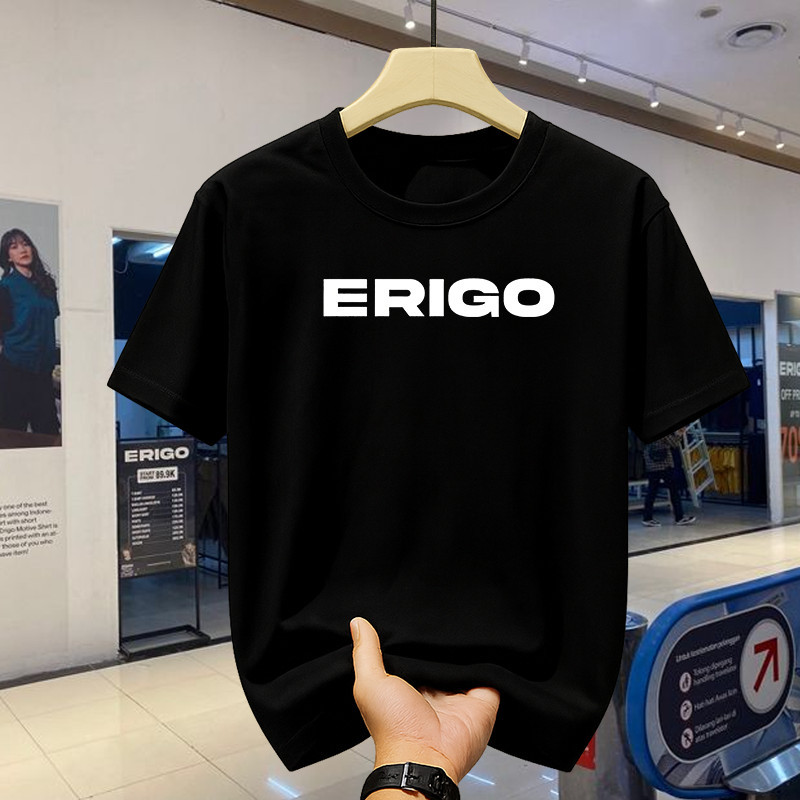 (COD)Kaos ERIGO Original Style Streetwear T Shirt Pria Wanita Oversize Katun Combed 24s Baju Santai 