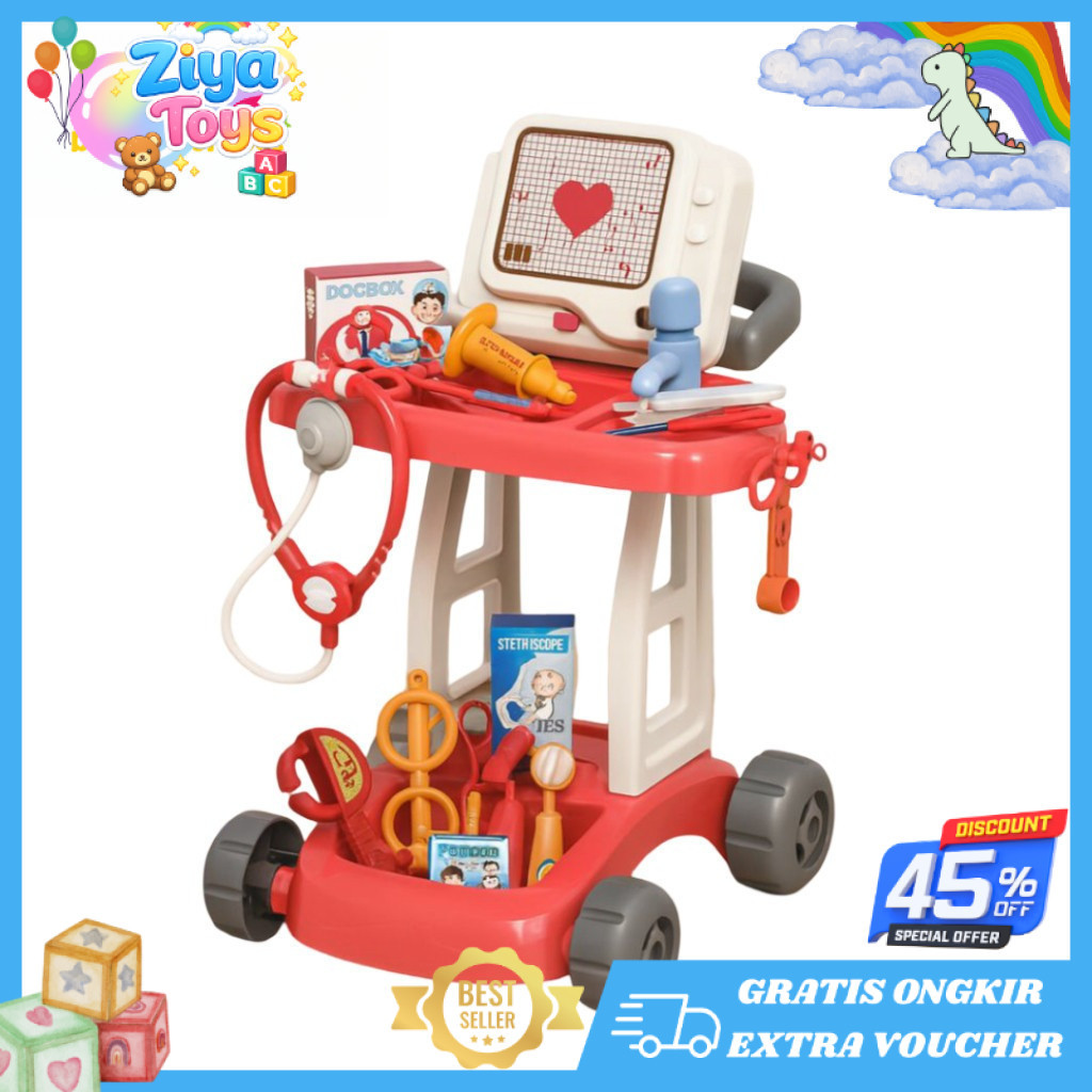 ZIYA TOYS - Mainan Anak I'M LITTLE DIY DOCTOR TDC-007 Mainan Dokter Dokteran Perlengkapan Dokter Dor