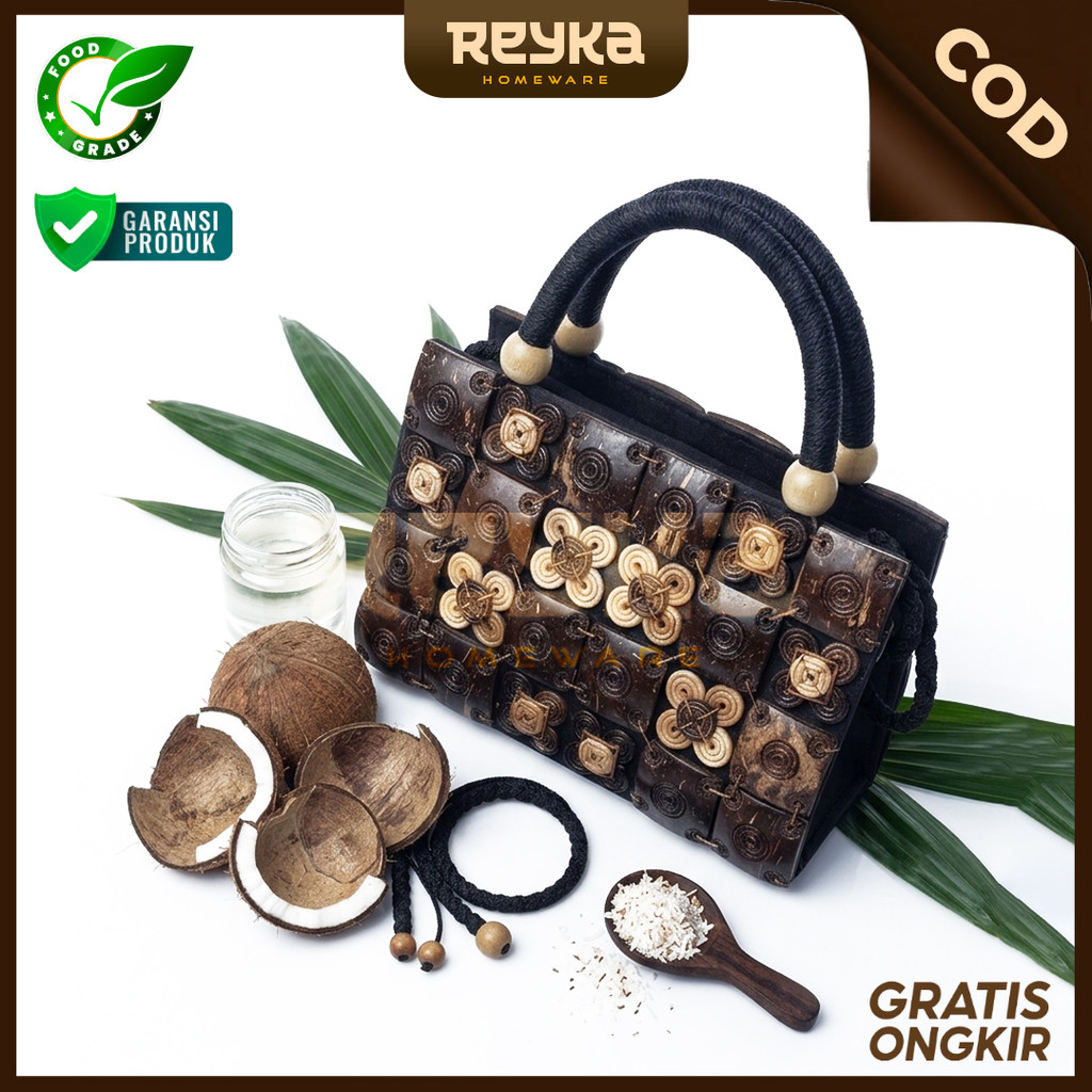 Tas Kerajinan Batok Kelapa untuk wanita/ Tas Tangan/Tas Dompet Mini/Taa Batok Cocok untuk sovenir & 