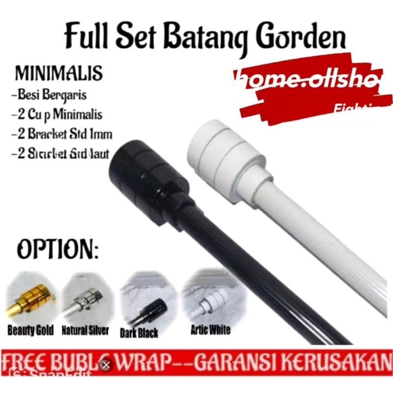 BATANG GORDEN TIANG GORDEN TONGKAT GORDEN FULL SET TUTUP MINIMALIS