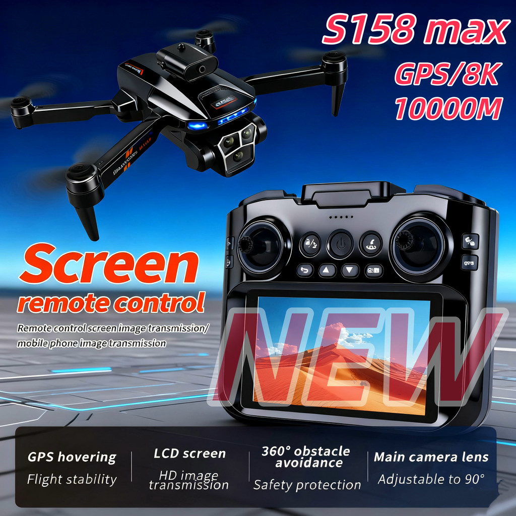 Drone Baru S158 Profesional untuk Fotografi Udara 8K dengan Tiga Kamera, 5G GPS RC Quadcopter dengan