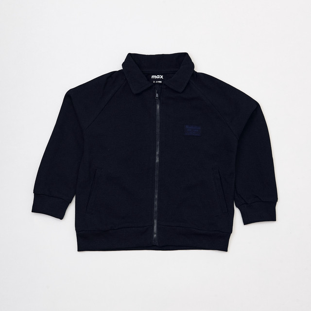 Max Fashions Atasan Anak Laki-laki Pique Zip Thru Coach Jacket Navy Dark