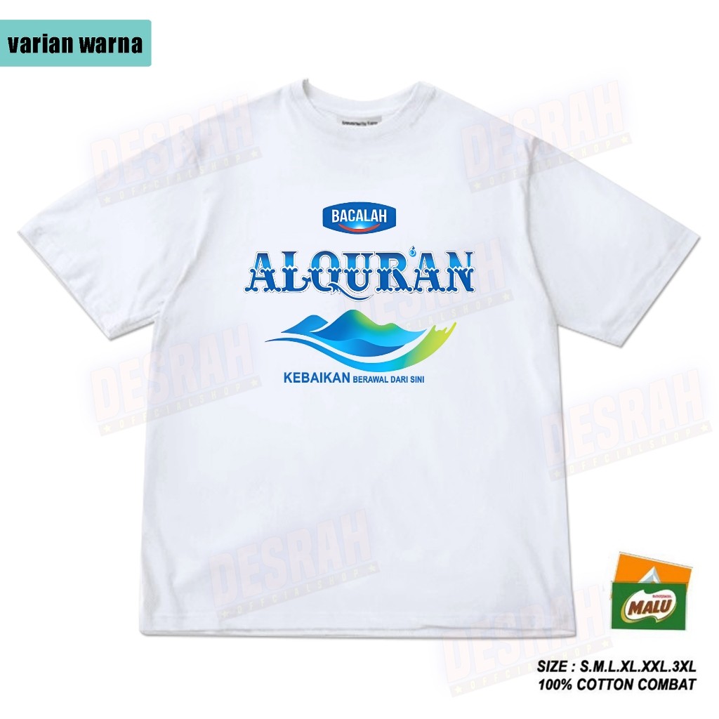 Kaos anak dan dewasa katun Plesetan parodi versi islami BACALAH AL QURAN