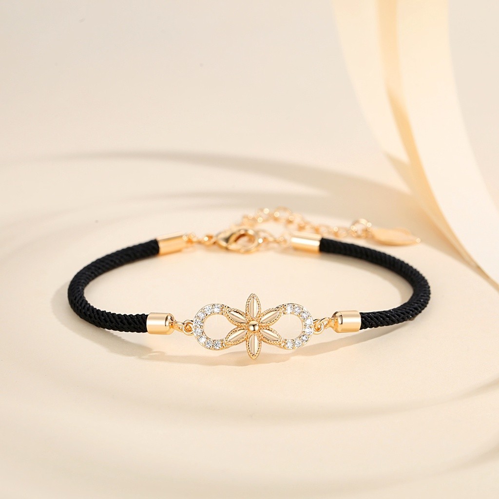 Lanme Jewelry Gelang Charm Tali Busana Gelang Titanium Wanita Mewah Anti Karat Fashion Aksesoris Y98