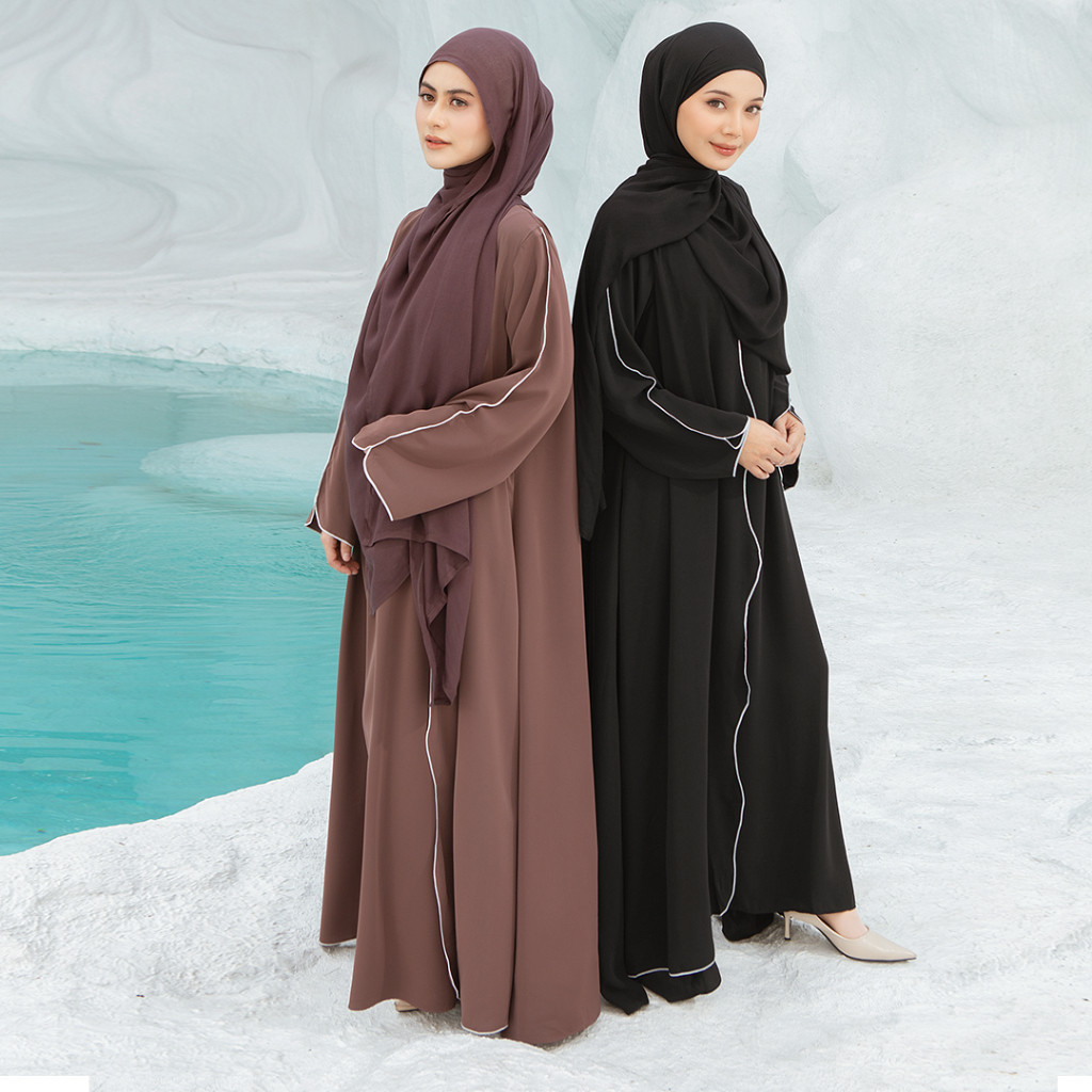 Lozy Syari - Aisha Abaya Dress (Abaya Gamis Dress Haji dan Umrah Arabian Premium Cooltech Anti UV)