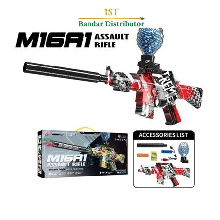 Mainan Anak WH11(1-4) M16A1 ELECTRIC HIGH SPEED XTS-3036 Mainan Tembakan Bubble Gel Aman Otomatis