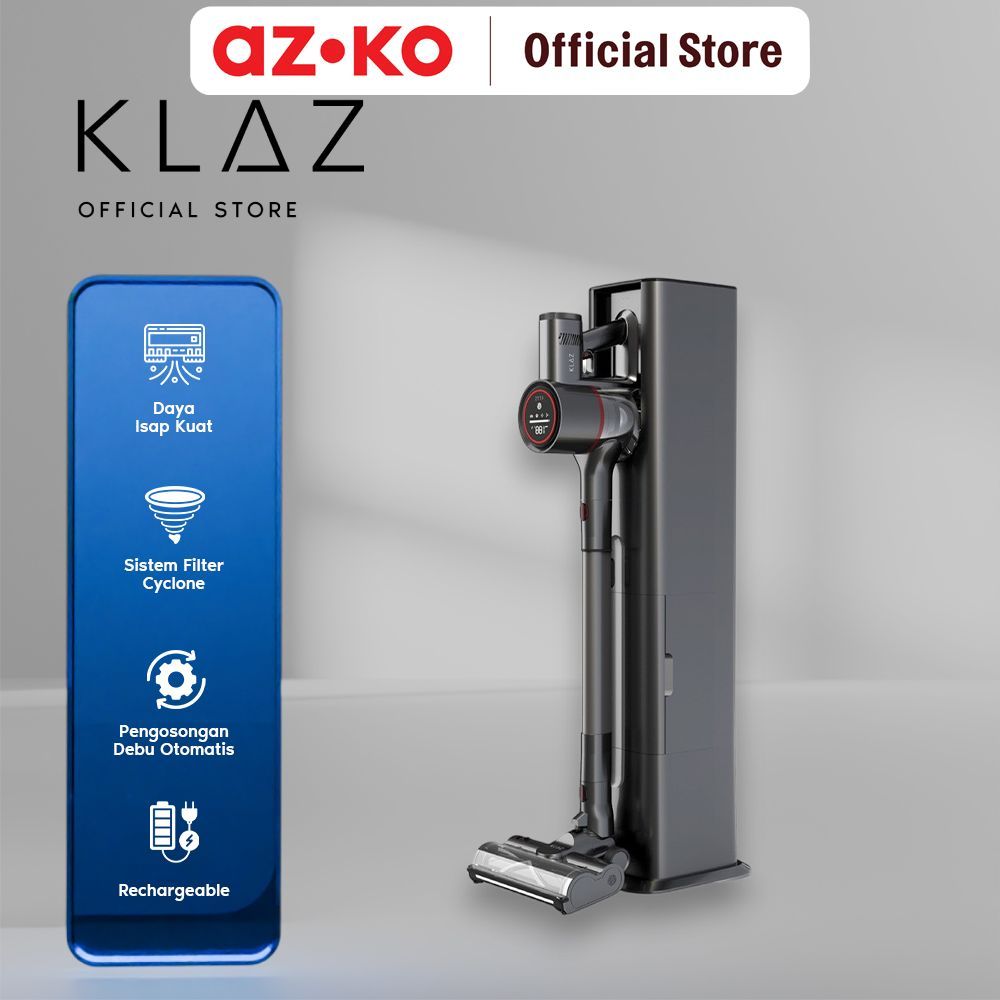 AZKO Klaz Set Vacuum Cleaner Dry Dengan Dust Collection - Hitam Alat Pembersih Vakum Nirkabel Cleani