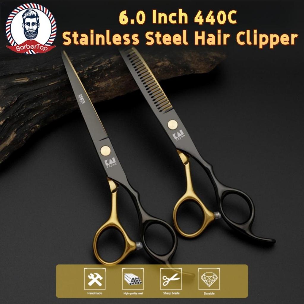 Kliper Rambut 6 inci Kliper Gigi Datar Kliper Tipis Rumah Kliper Rambut Profesional Set Gunting Hewa