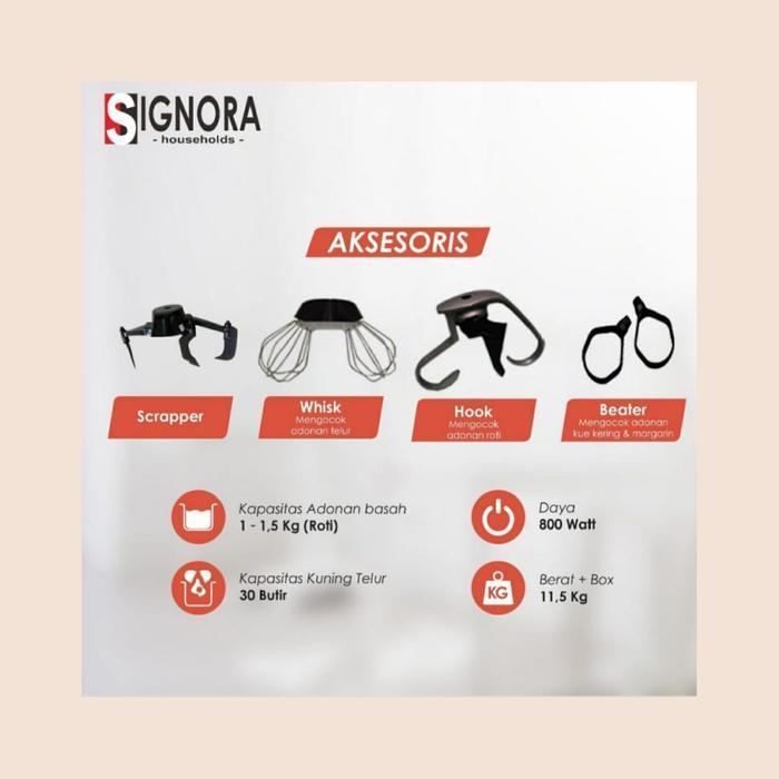 Mixer De Royal Signora Mixer Roti Dan Kue