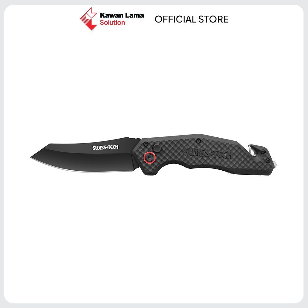 KLS Swiss Tech Pisau Saku Lipat - Hitam Folding Pocket Knife Pisau Lipat