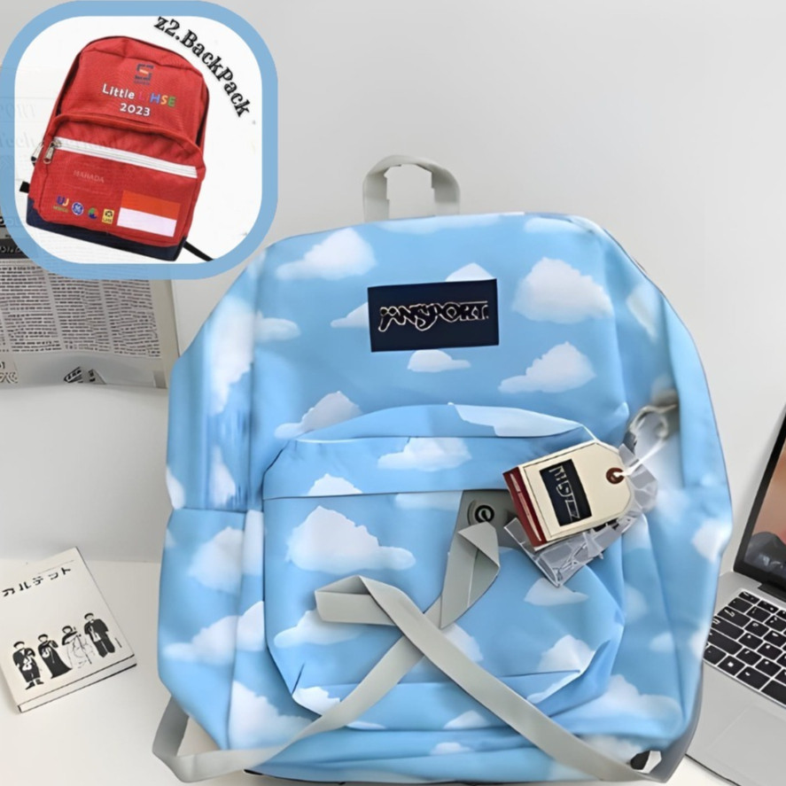 ZAHASHOP Jansport Awan Biru Langit Tas Jansport Superbreak Premium Ransel Sekolah