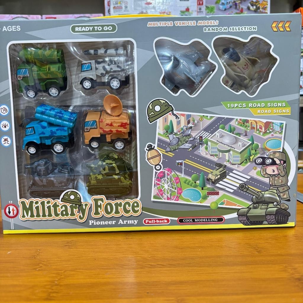 MAINAN TRUK MILITER PESAWAT TEMPUR + PETA