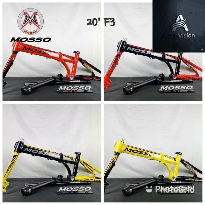 aero- Mosso 20-F3 Frame Set Sepeda Lipat Folding Bike Disc Brake - Yellow/Black