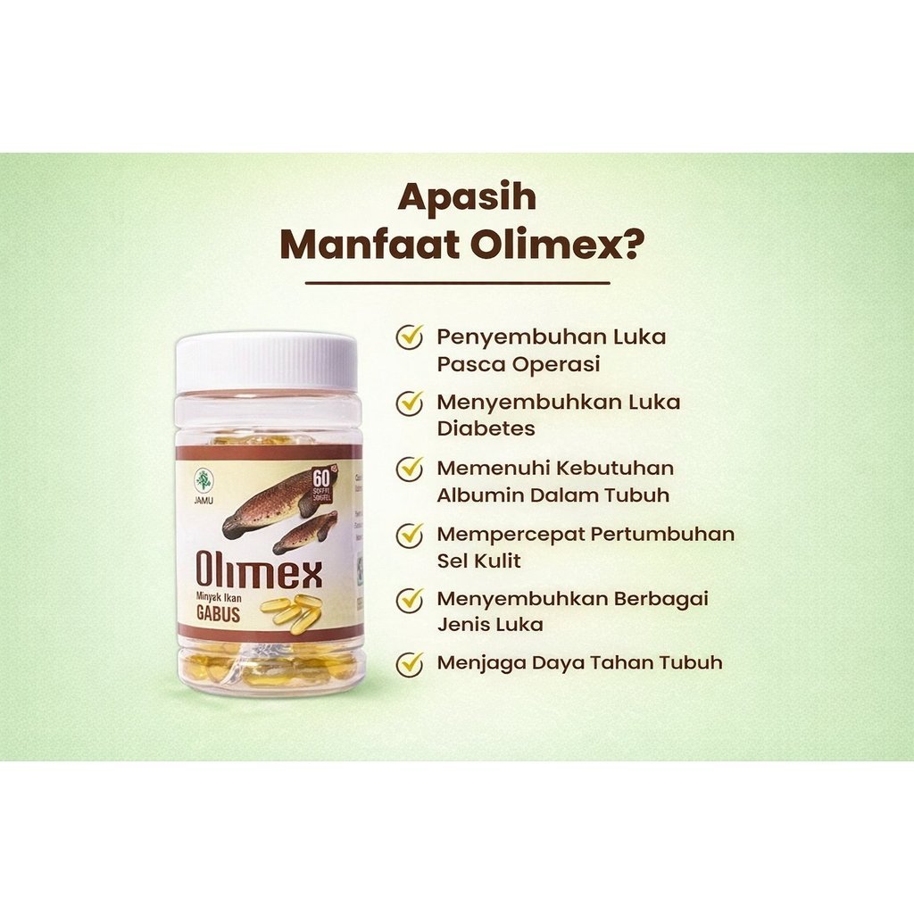Obat untuk luka pasca Olimex Minyak Ikan Gabus Obat Pasca Operasi Caesar EKSTRAK MINYAK IKAN GABUS