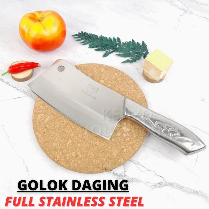 floramart00 Golok Daging Stainless Pisau Potong Daging Tulang Golok Tulang Tajam TERLARIS