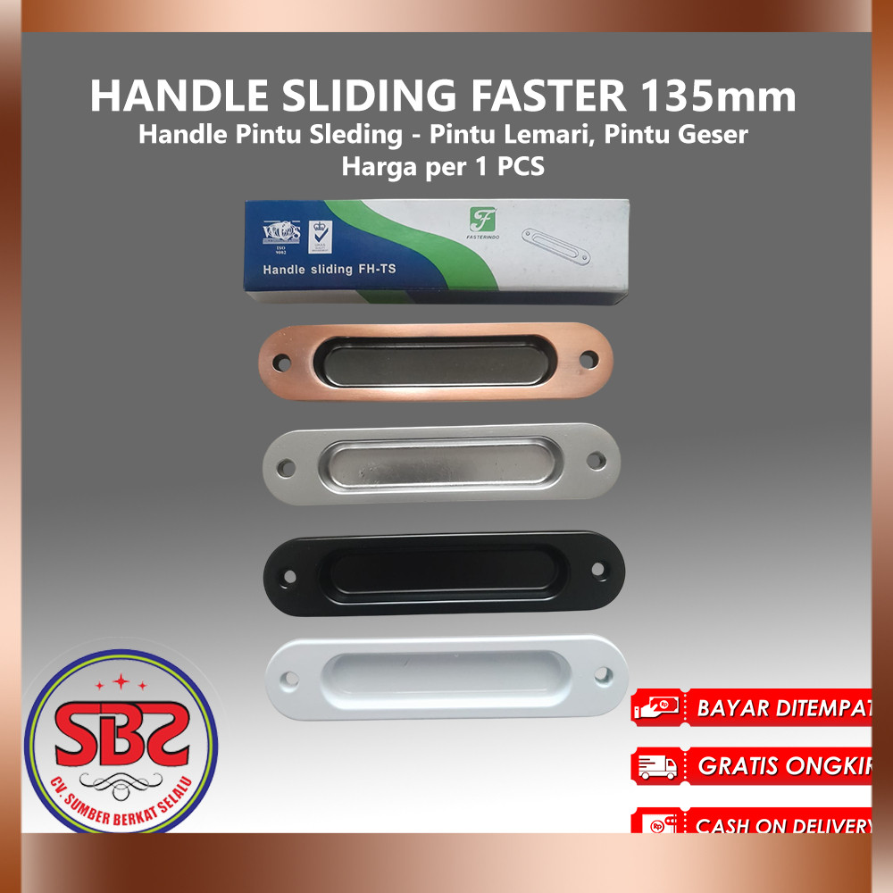 Handle Sliding Faster 135 mm - handel tanam -  handle pintu sleding - pintu geser sliding laci & pin