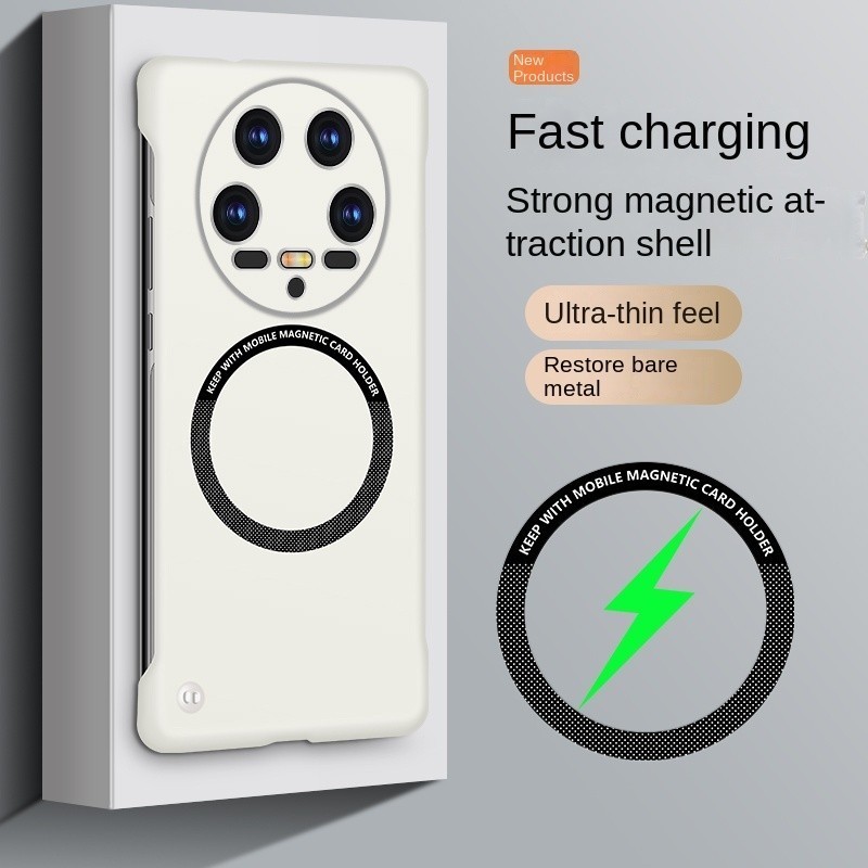 Frameless Matte Magnetic Wireless Charging Phone Case Untuk Xiaomi 14 13 11 Ultra 13 12 11 10 Pro 12