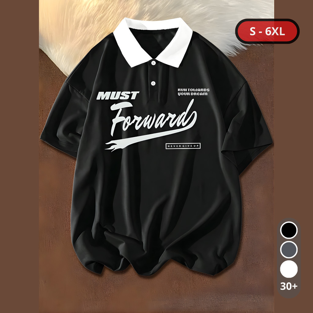 Baju Kaos Kerah Polo Shirt Pria Premium Distro Keren Jumbo XXXXXL - M CVC Pique Bisa Custom Sablon