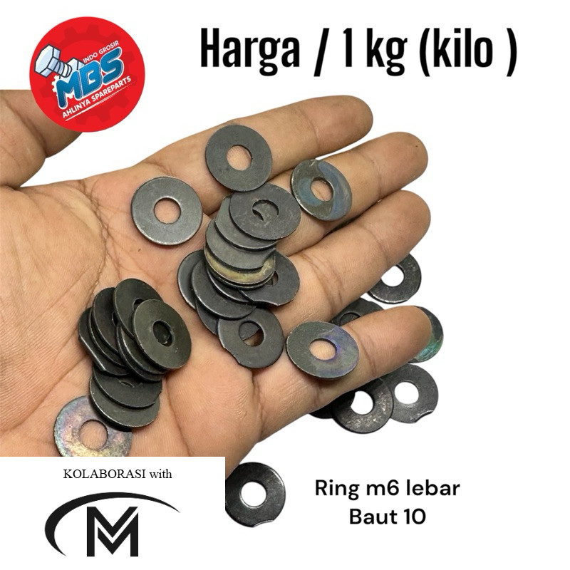 WASH RING KILOAN M6 BAUT 10 harga /kg motot mobil dll hitung / kilo