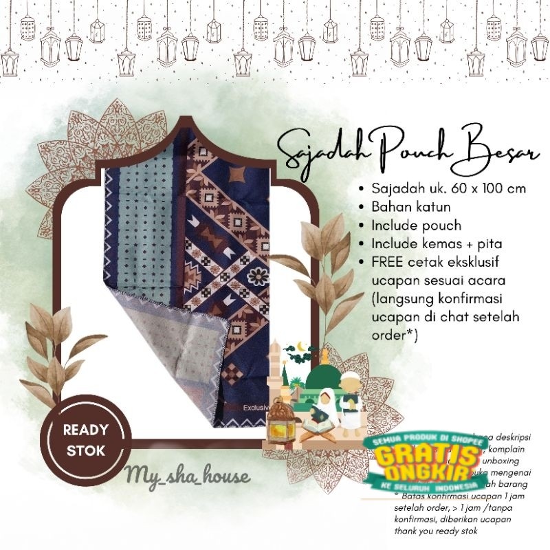 Parcel Souvenir SAJADAH POUCH BESAR murah pengajian tasyakuran aqiqah haji umroh pernikahan / souven
