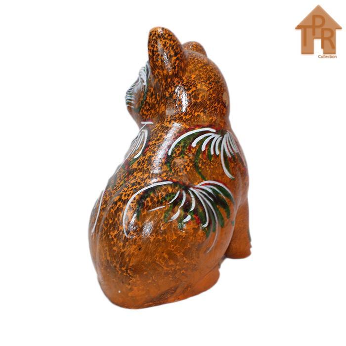 Gerabah Celengan Tanah Liat Tradisional Model Kucing T30 Finishing Spray Painting Cocok Sebagai Hadi