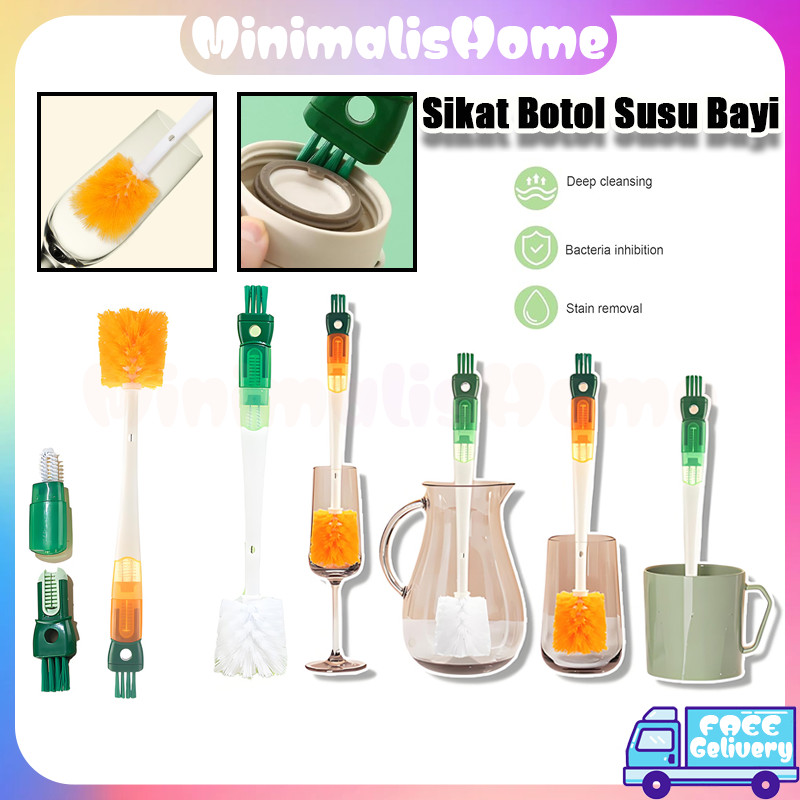Sikat Botol Susu Bayi 4In1 & 5In1/Sikat Pembersih Botol Multifungsi/Sikat Dot Baby Botol Susu Set