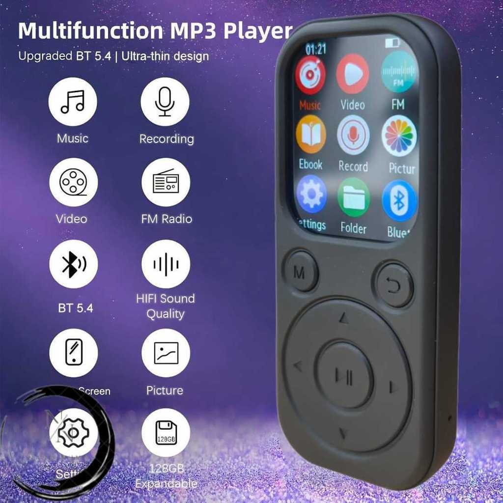 Yoidesu MP3 Digital Audio Player HiFi Bluetooth MP4 2 Inch 210mAh - SD-09