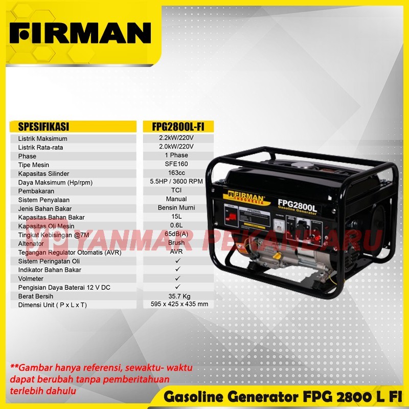 Genset FIRMAN 2500WATT FPG 2800 L (cw roda)