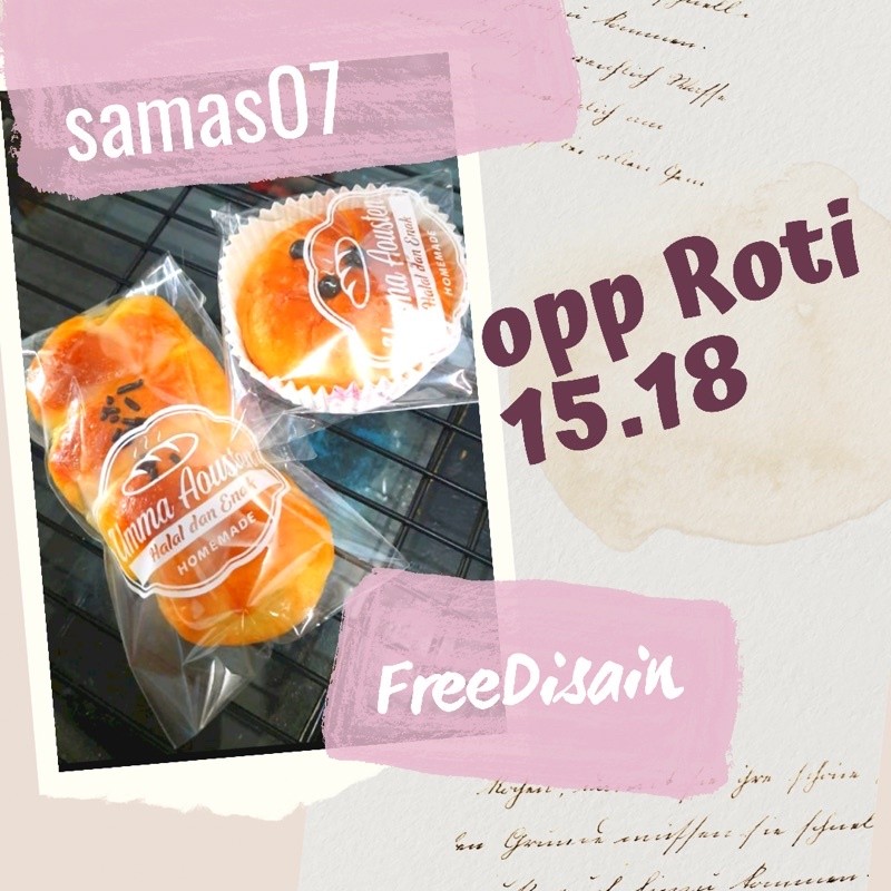 Sablon Plastik Opp Roti 15x18 free disain, sablon plastik opp roti, sablon plastik kemasan