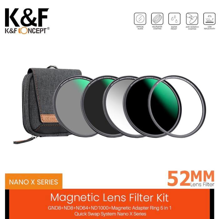 KNF Concept 52mm 4in1 Filter Magnetic GND8 ND8 ND64 ND1000 with Case Filter K&F Concept