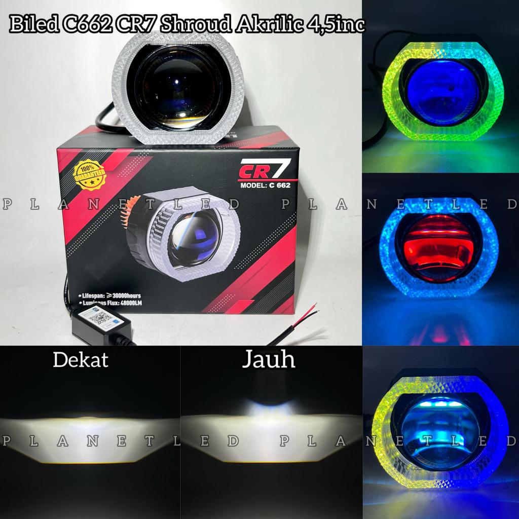 Lampu Utama Biled C662 CR7 Shroud Akrilic APP 4,5inc Dilengkapi Kipas Pendingin