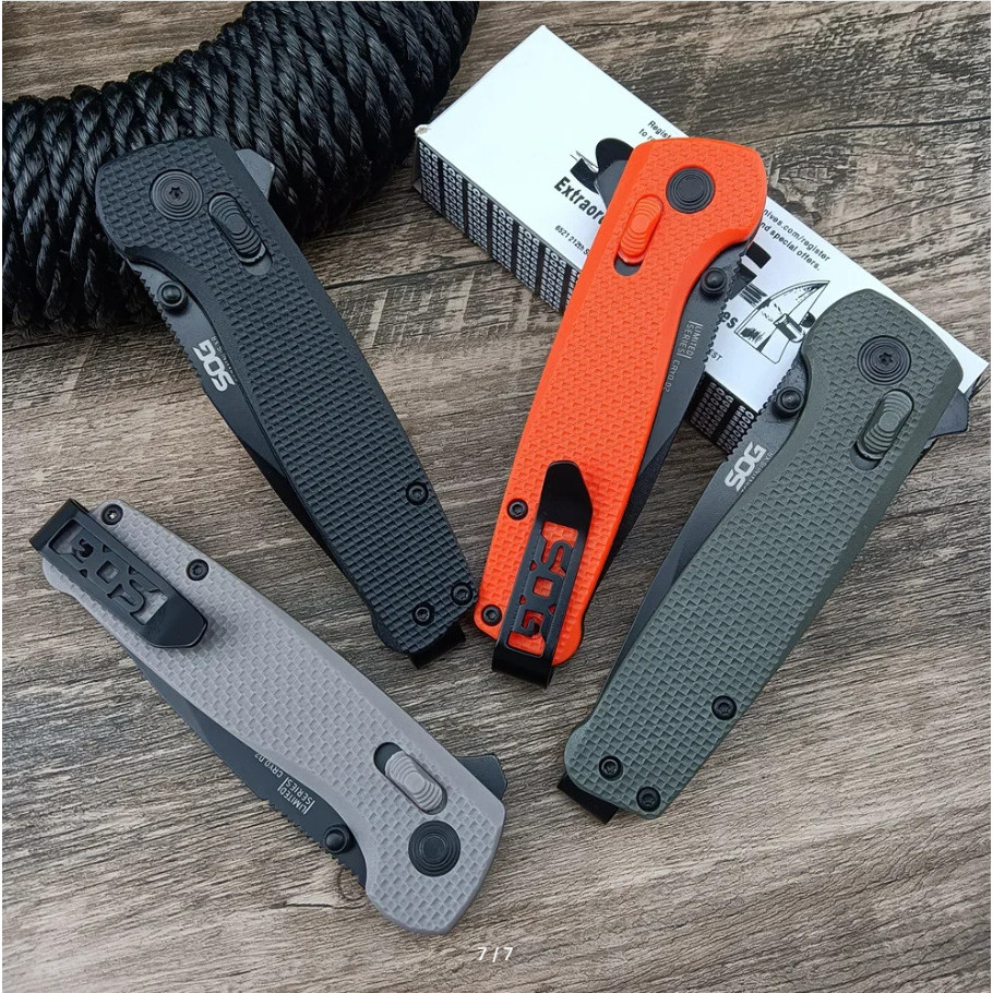 Pisau Lipat Outdoor SOG Portable Dark Knife Survival SOG Pisau Camping SOG 5103 Baja Damaskus 20CM