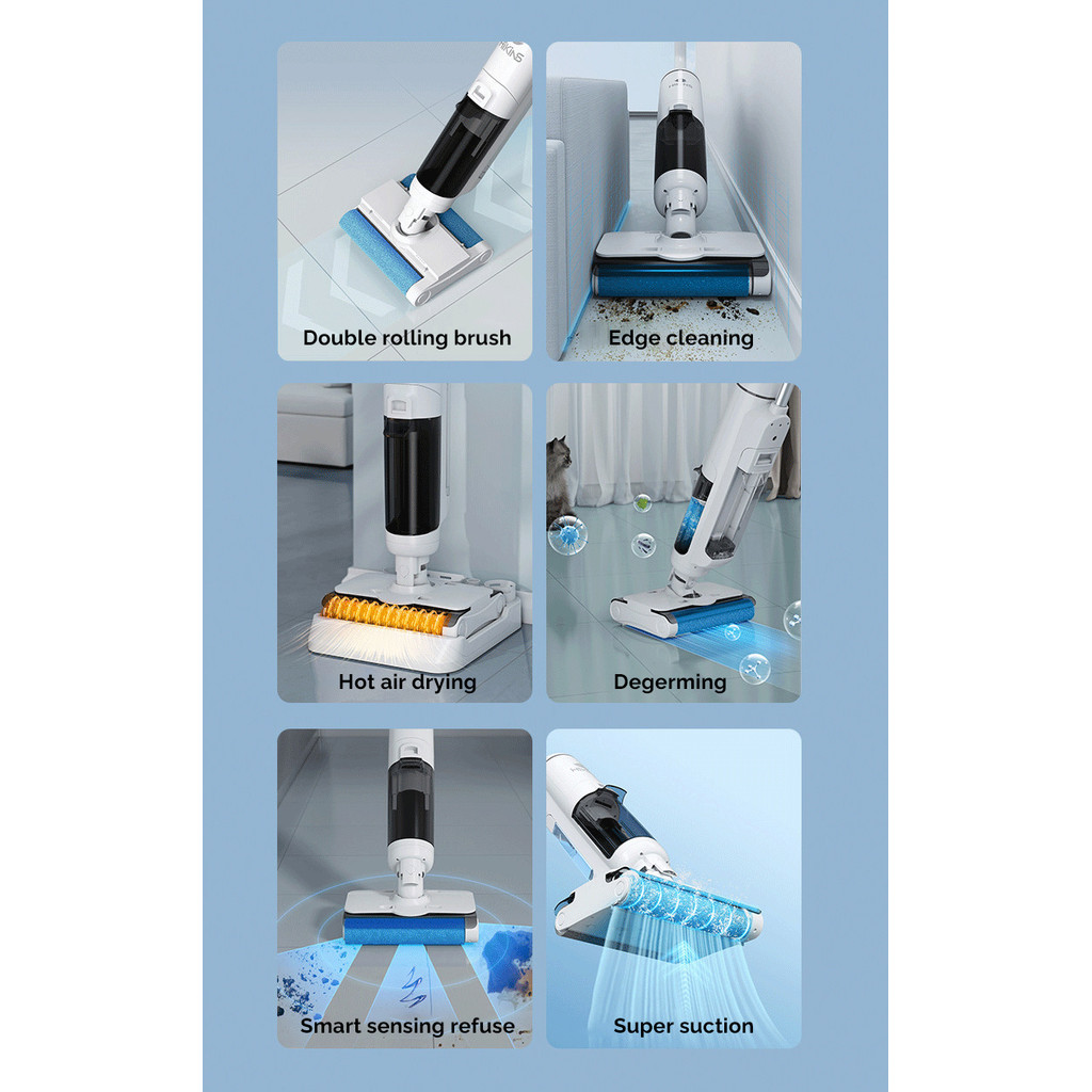 Electric Mop Upright Cleaner Cordless Wet Dry Vacuum Floor Cleaner Mop Cleaning Mops for Hardwood Wa