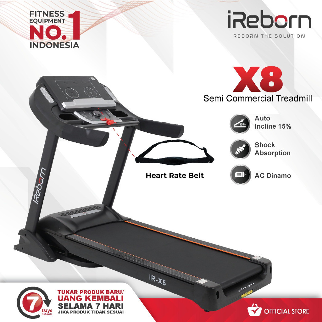 Alat Fitness Treadmill Commercial IReborn X8 (BANDUNG)