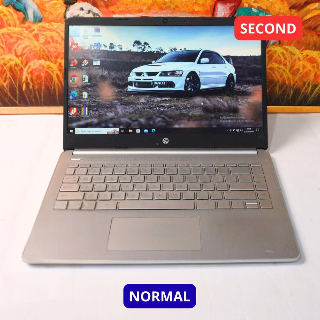 HP LAPTOP 14S-FQ0XXX AMD ATHLON SILVER 3050U 4 GB (14") LAPTOP SECOND ORIGINAL SINAR MUTIARA CELL
