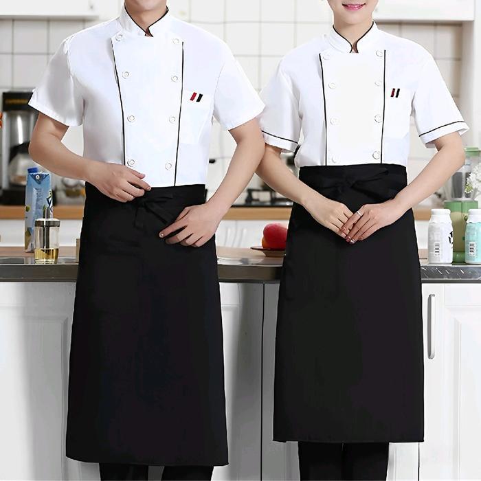 ARR SANJAYA AD02 Apron Hitam Apron Koki Chef Apron Celemek Pinggang Apron Setengah Badan Kualitas Pr