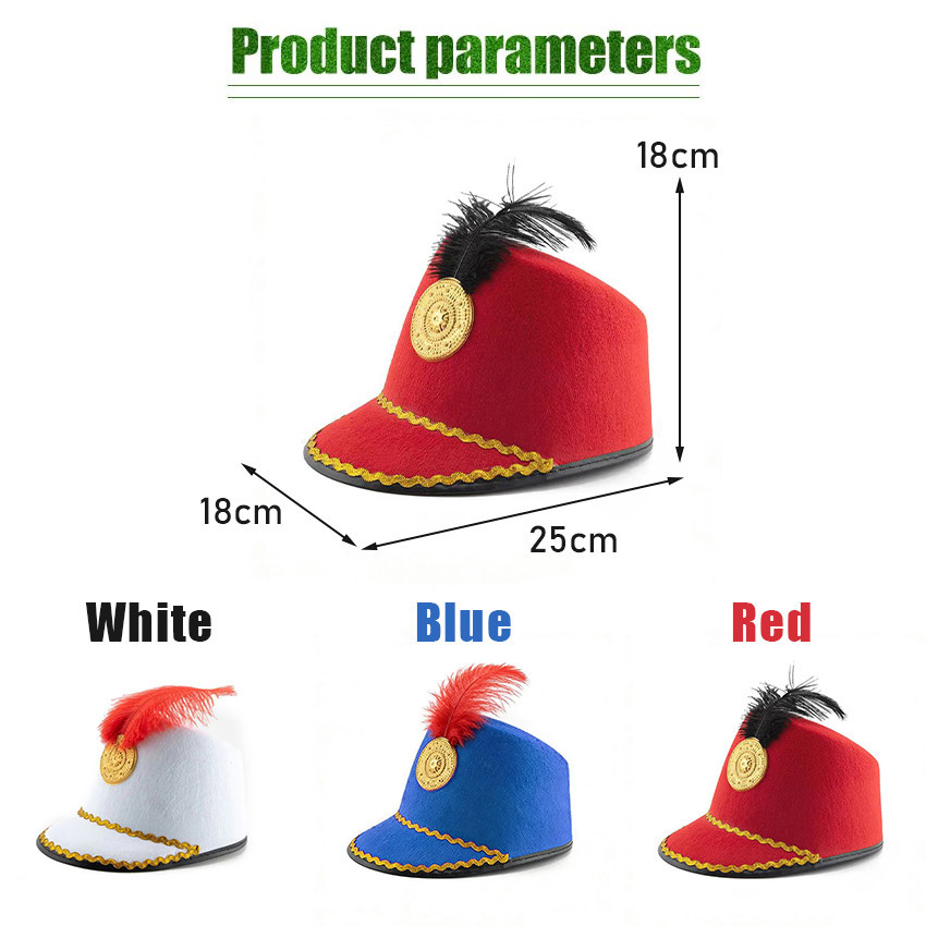 Topi Drumband +Bulu / Topi Pasukan Drumband halloween cosplay