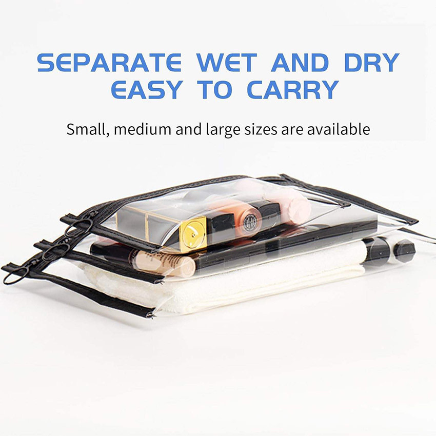 Tas Kosmetik Transparan Waterproof Tas Travel Washbag Tempat Sabun Mandi Anti Air Travel Toiletry