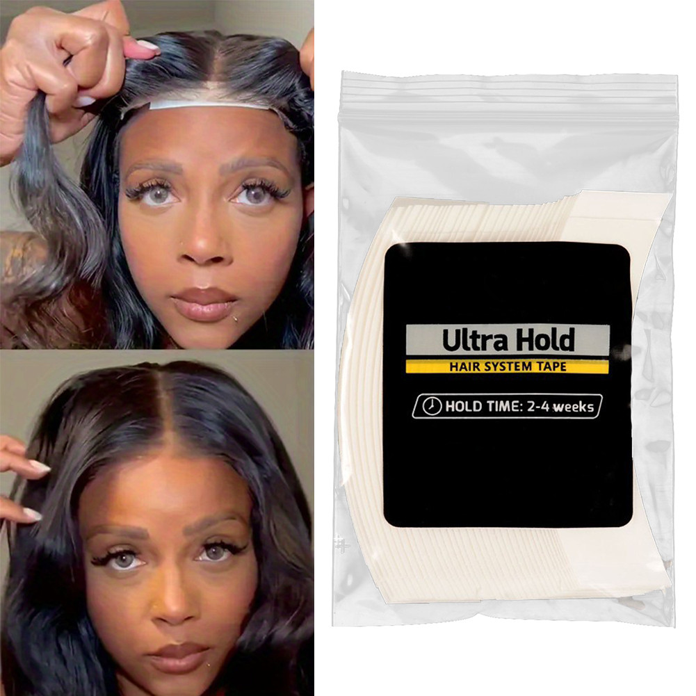 36 Lembar Pita Perekat Tahan Air untuk Rambut Palsu, Perekat Kuat dan Tahan Lama