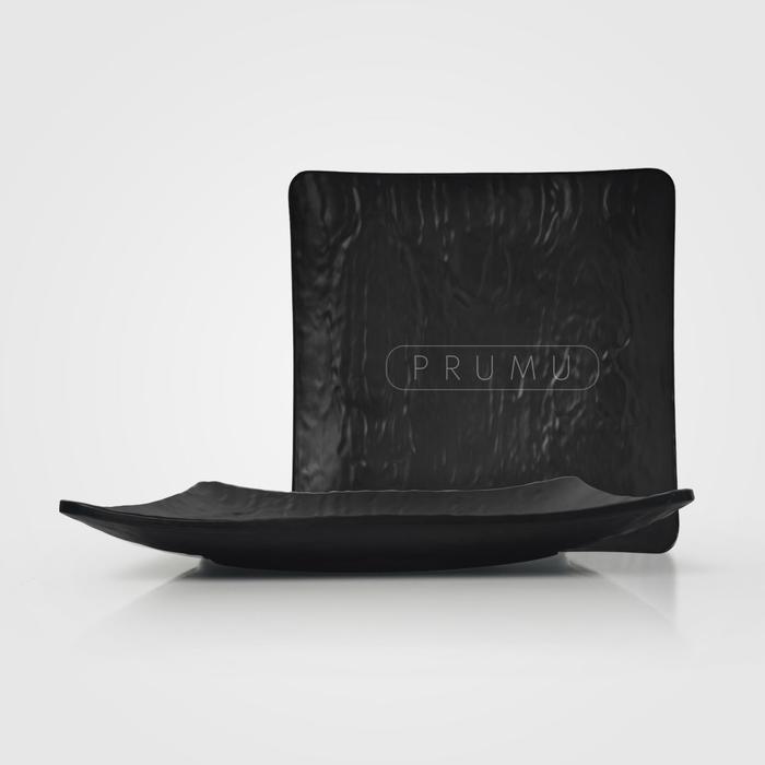 PRUMU Melamine Stone Piring Kotak 10 inch - Piring Saji - Piring Cafe Hotel Restoran - Golden Dragon