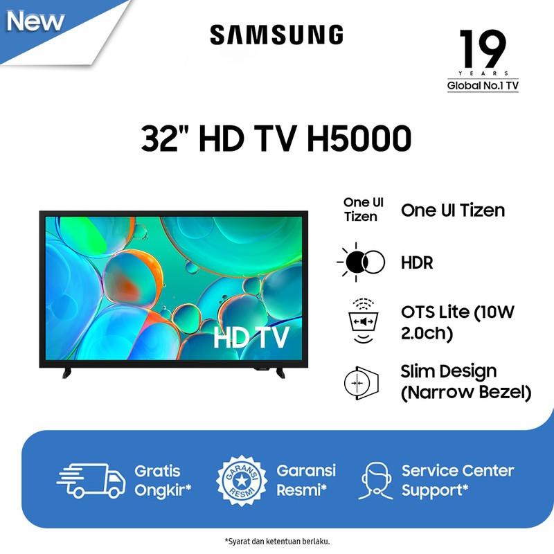 Samsung 32H5000F 32 Inch Smart TV HD Netflix YouTube Digital UA32H5000FKLXD Garansi Resmi