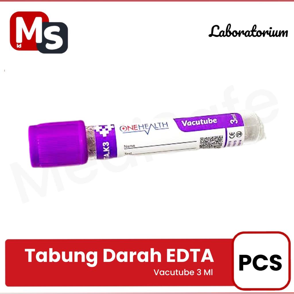 Tabung EDTA K3 3Ml Tabung Sampel Darah Vacutainer Vacutube / Pcs M10